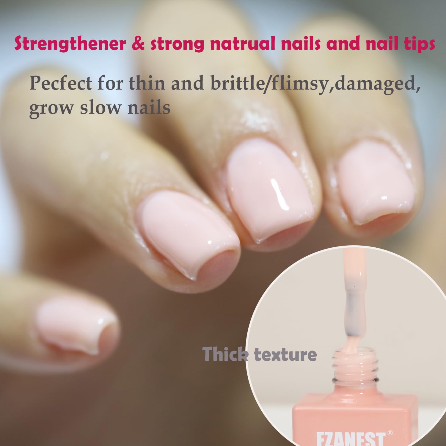 Close-up of thick base coat texture for nail reinforcement