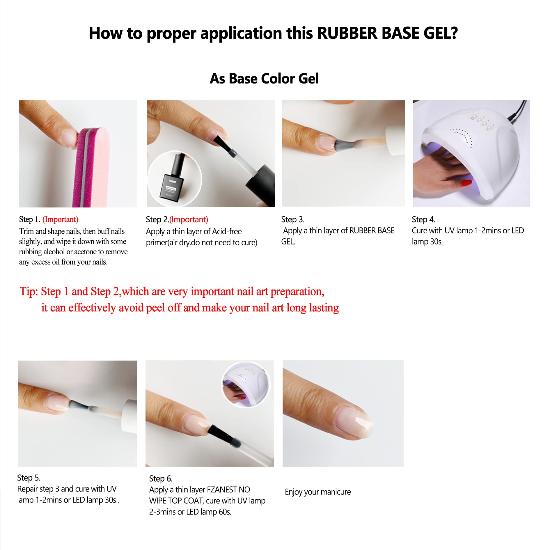 FZANEST at-home manicure kit featuring builder gel for DIY nails.