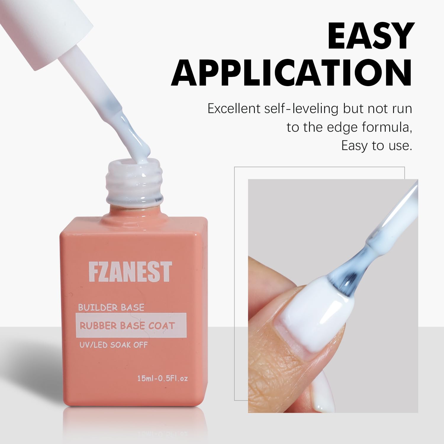 FZANEST milky gel creates a natural-looking extension on nails.
