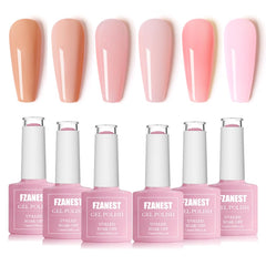 FZANEST Esmalte gel translúcido tono neutro, botella en primer plano para uñas naturales.