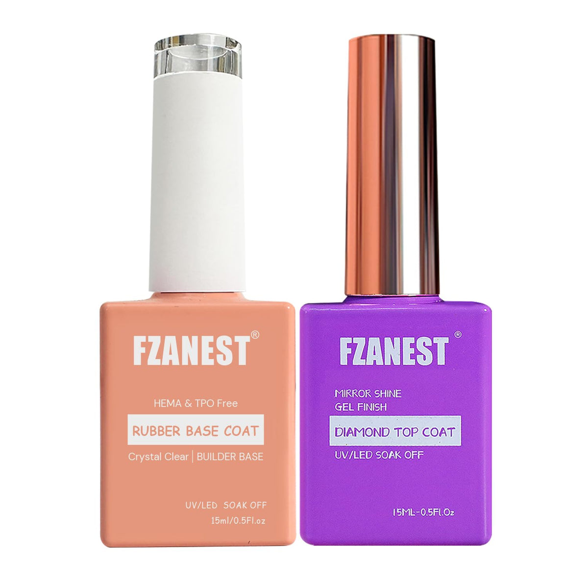 FZANEST rubber base gel for a smooth, durable base coat.