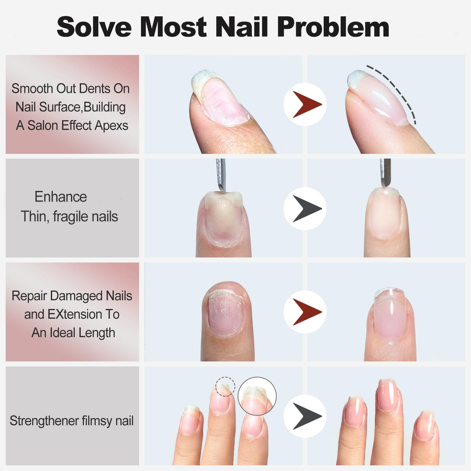 FZANEST rubber base gel self-leveling with built-in brush for smooth coverage