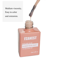 FZANEST thick base gel demonstrates a strong foundation for thin, brittle nails.