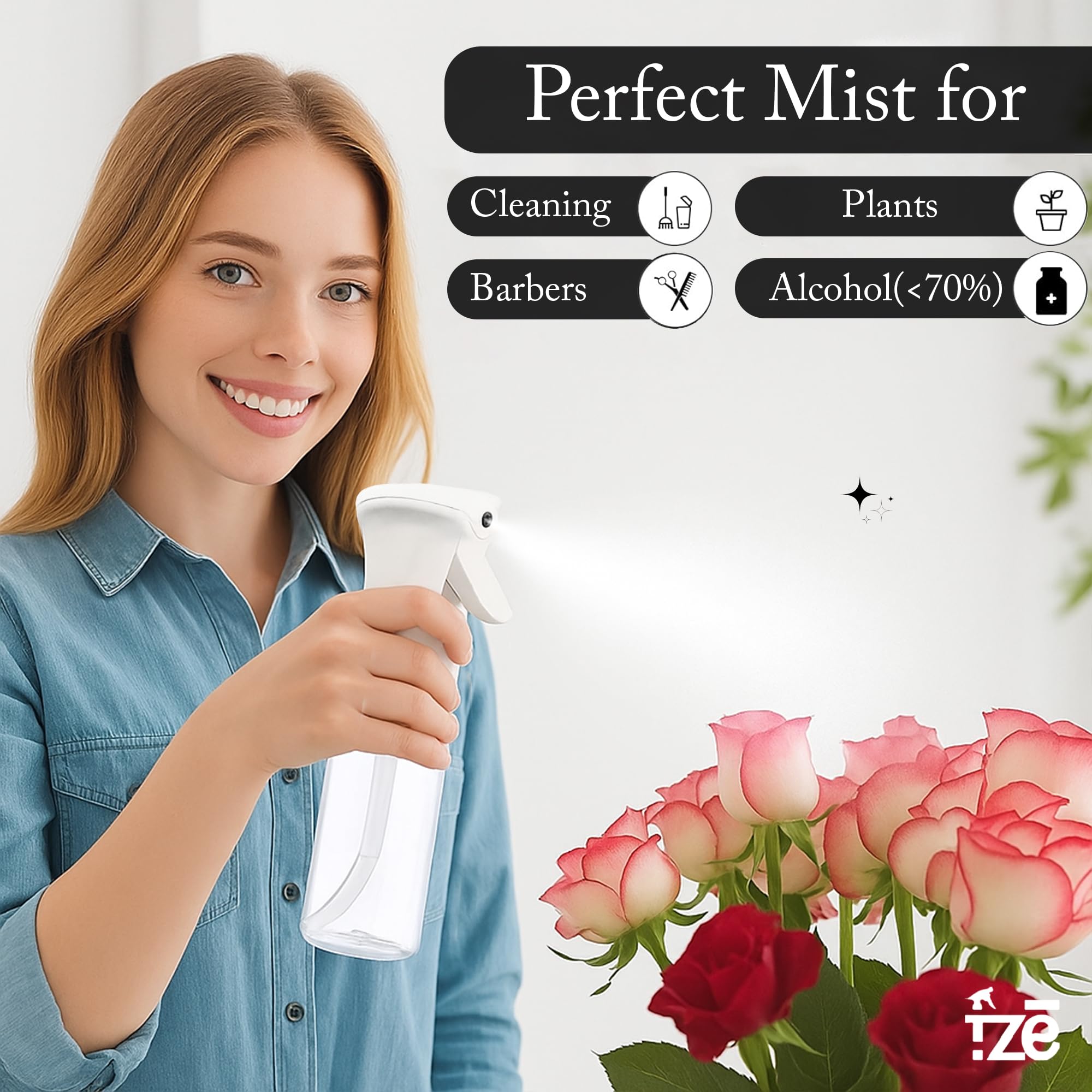 FZE 300ml spray bottle for leaf misting and plant care