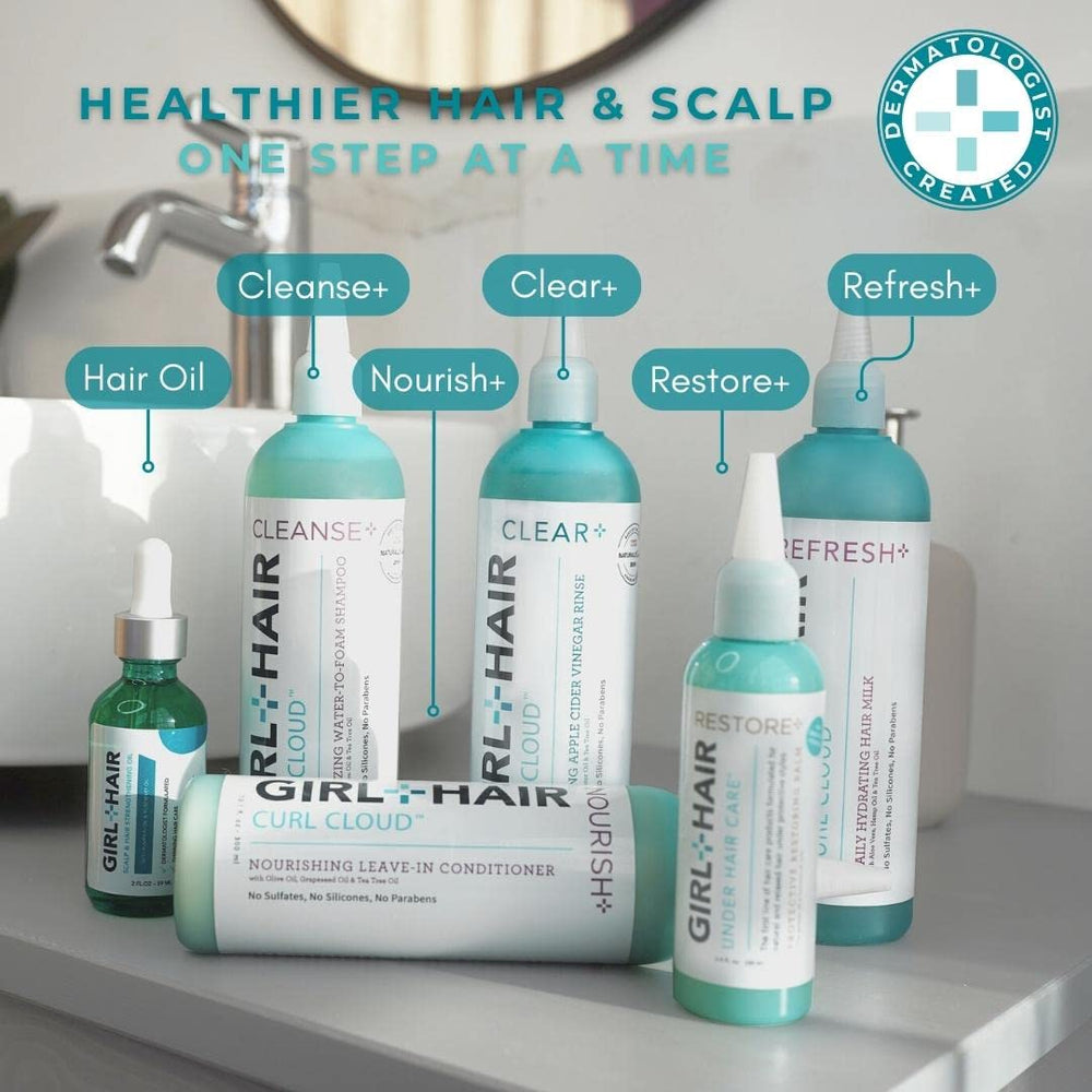 GIRL+HAIR G+H CLEAR+ adecuado para extensiones y peinados protectores.