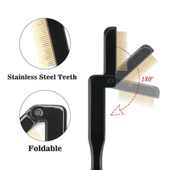 G2PLUS eyelash comb metal teeth for clean separation after curling.