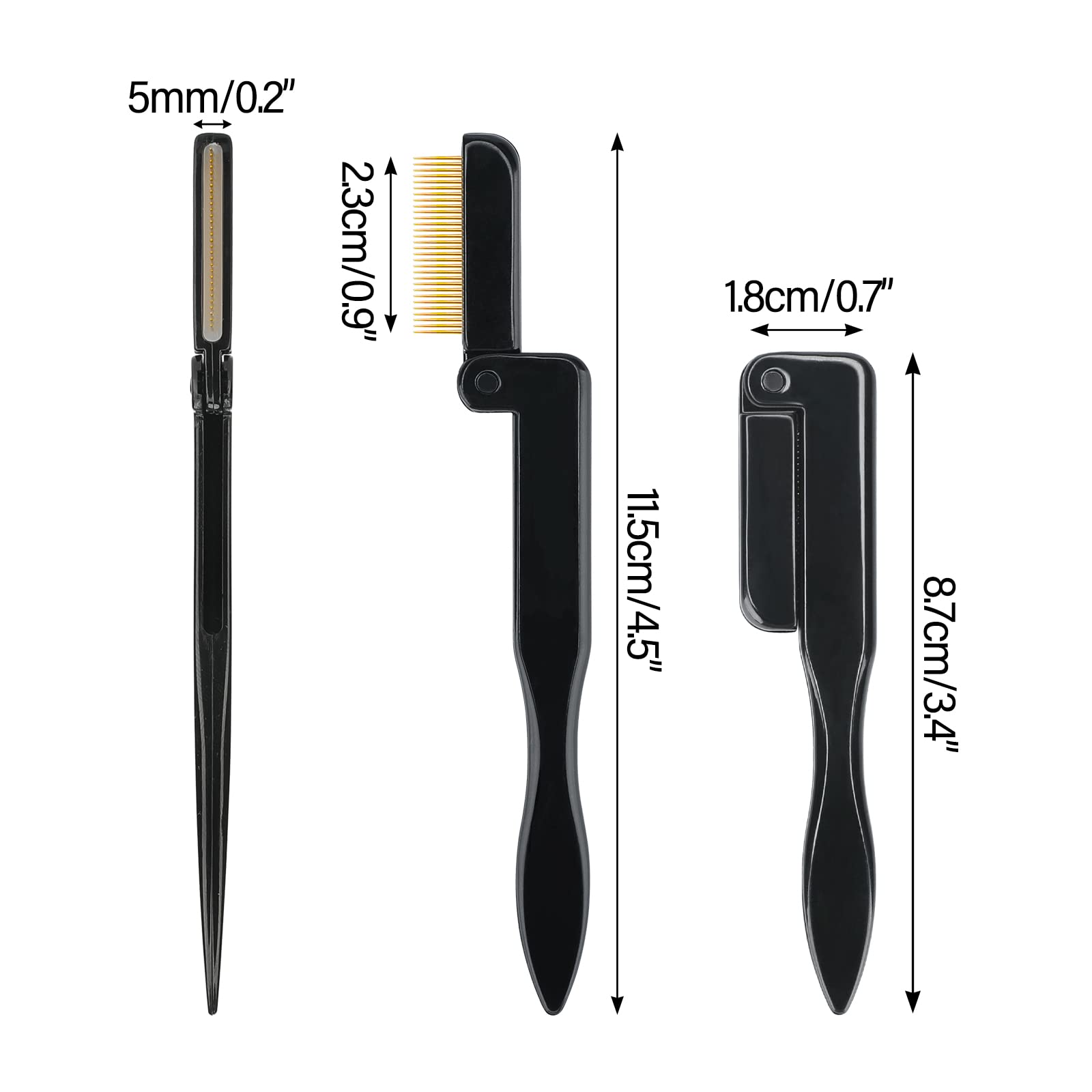 G2PLUS metal eyebrow combs 2-pack, sturdy tool for daily brow maintenance.