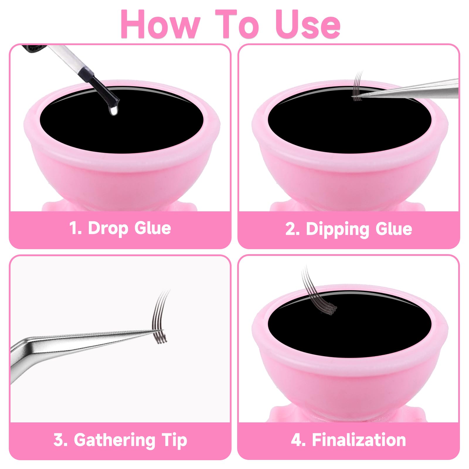 G2PLUS pink adjustable glue ring holder fits most fingers comfortably.