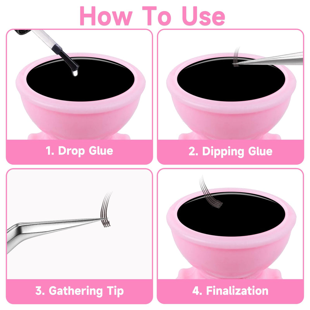 G2PLUS pink adjustable glue ring holder fits most fingers comfortably.