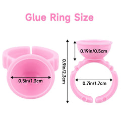 G2PLUS pink eyelash extension rings keep glue contained during application.