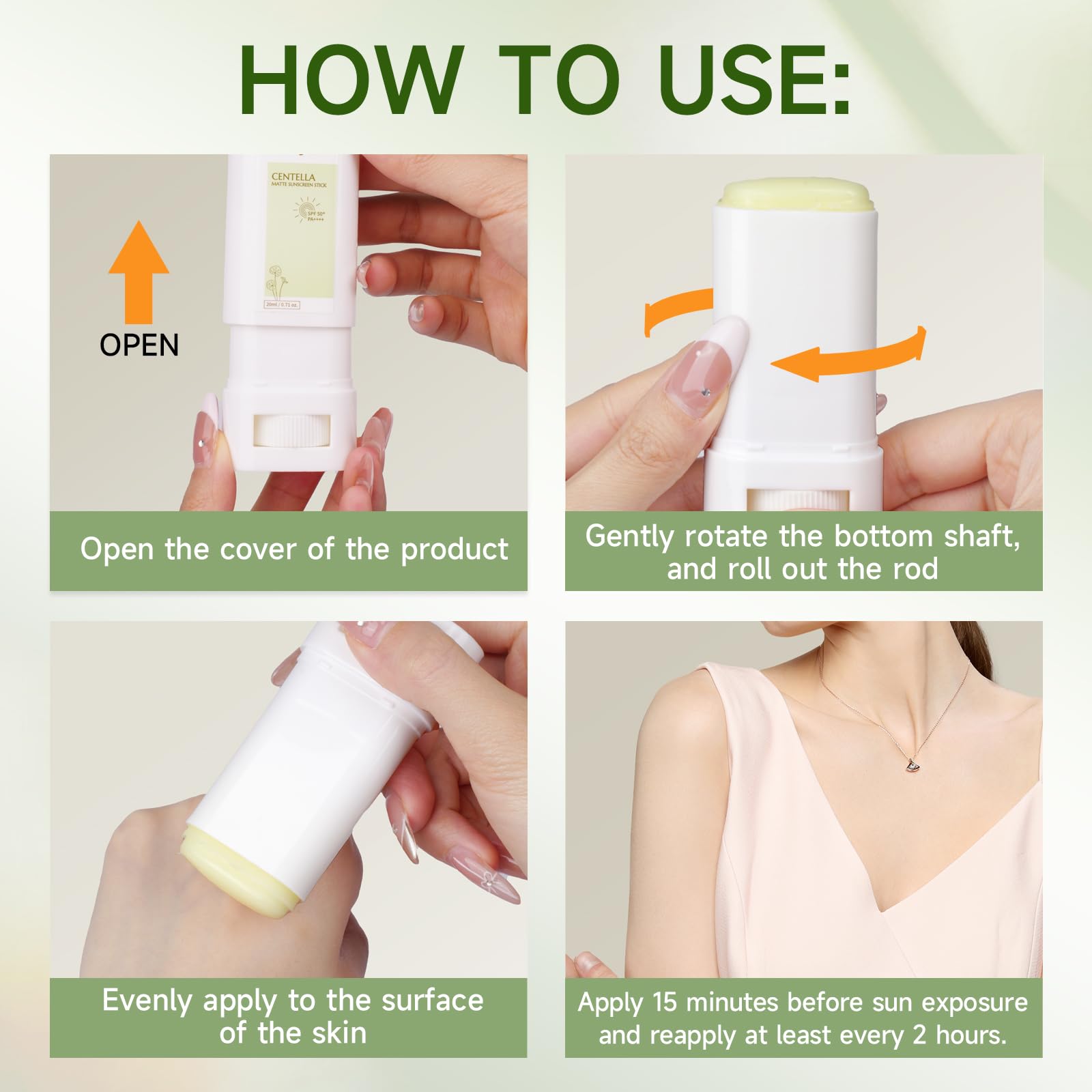 Gaayou barra solar apta para cara y cuerpo, protección diaria.