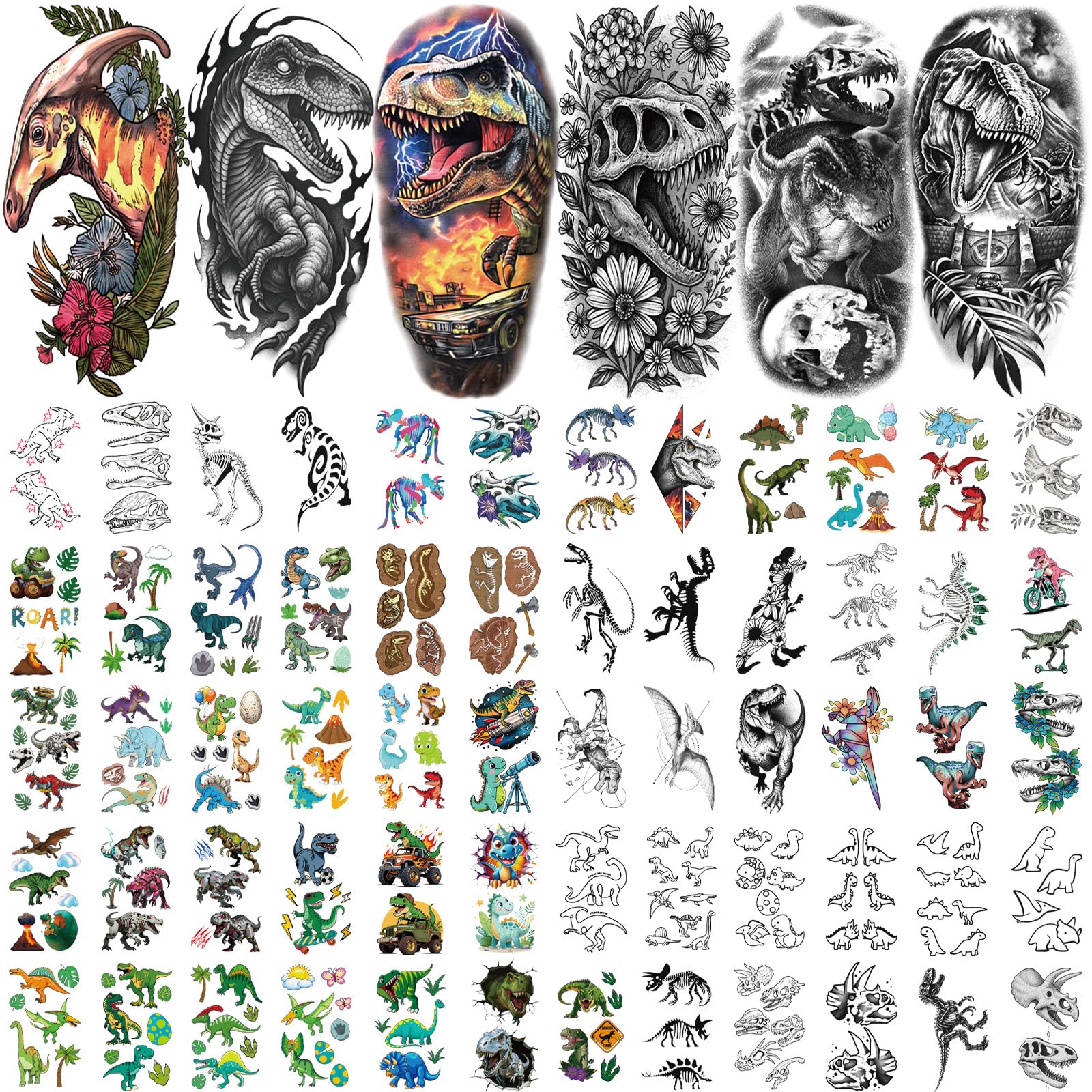 Gabizafia half-sleeve Triceratops tattoo for kids, vivid colors that spark imagination.