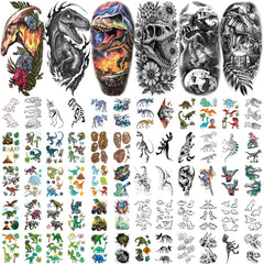 Gabizafia half-sleeve Triceratops tattoo for kids, vivid colors that spark imagination.