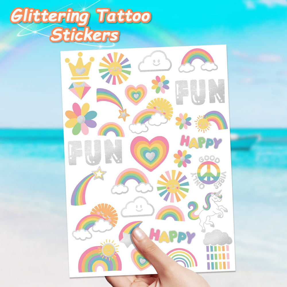 Gabizafia easy-apply glitter tattoos take about 20 seconds
