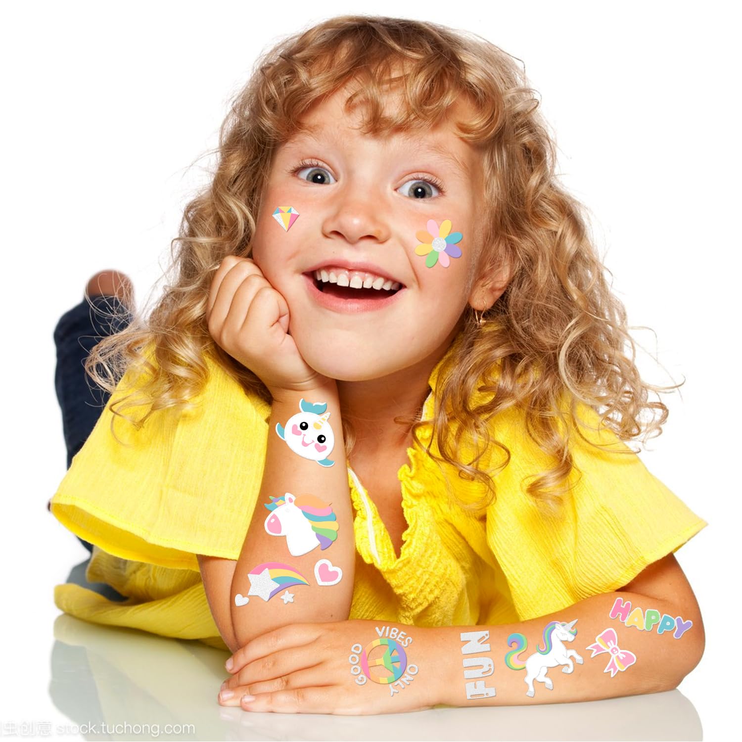 Gabizafia glitter unicorn face tattoos add sparkle for parties
