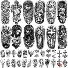 Gabizafia Jesus cross tattoo on skin adds a subtle faith expression for daily wear.