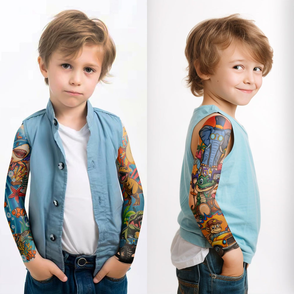 Tatuaje temporal Gabizafia de tiburón en brazo, diseño impactante y duradero.