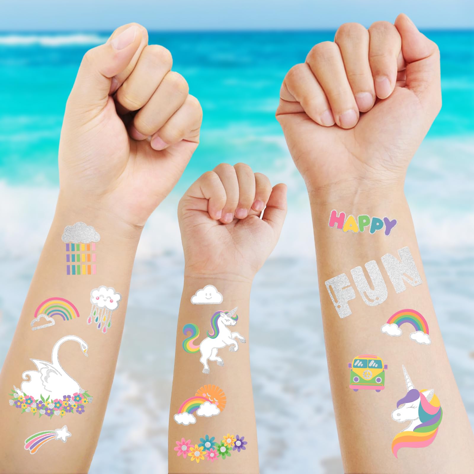 Gabizafia unicorn birthday decor tattoos ideal for party decorations