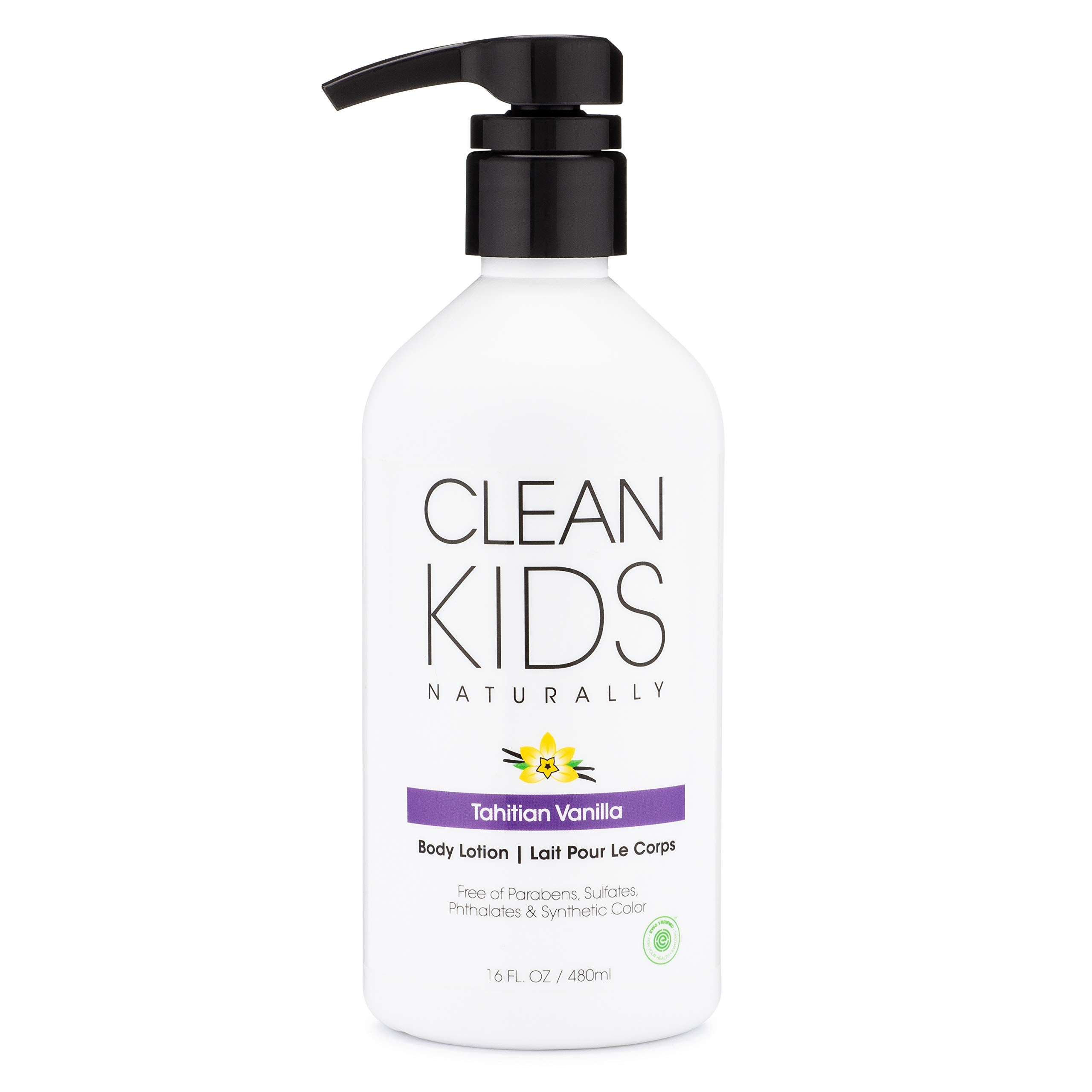 Gabriel Cosmetics Loción corporal natural para niños con vainilla Tahití en envase