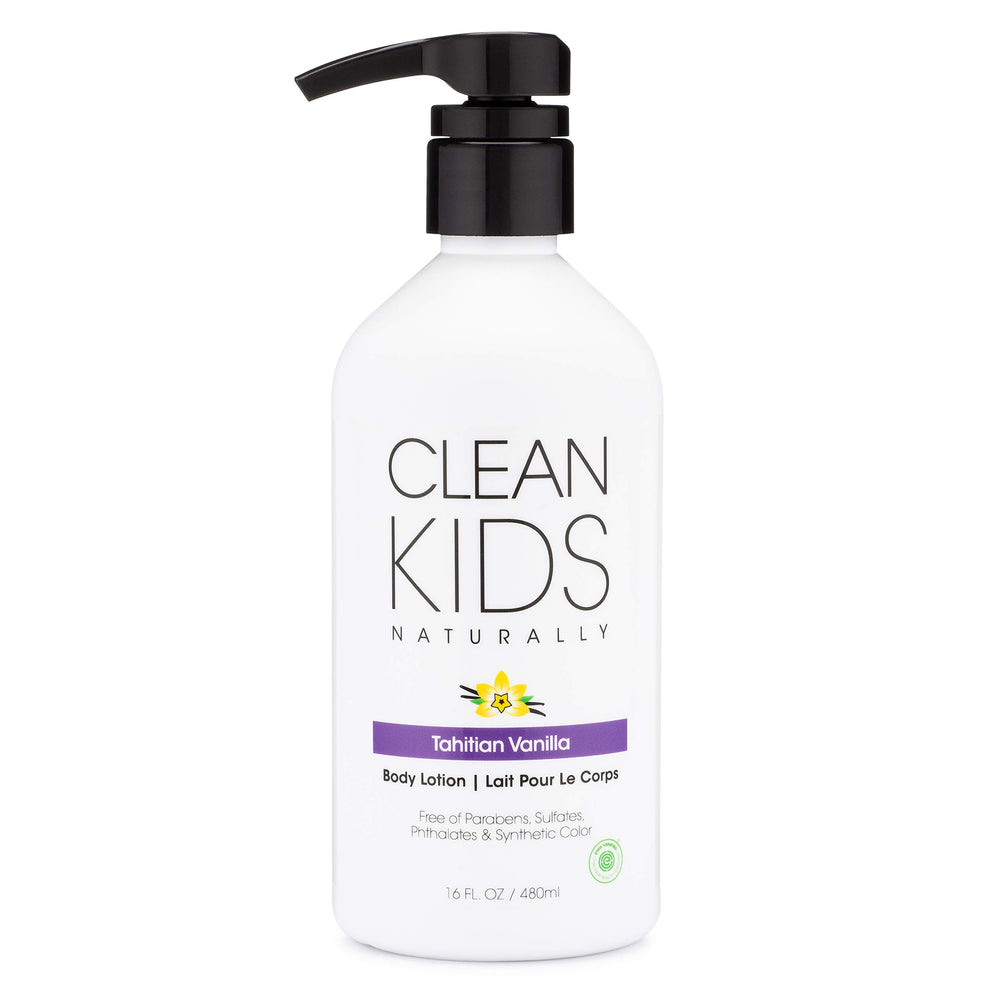 Gabriel Cosmetics Loción corporal natural para niños con vainilla Tahití en envase