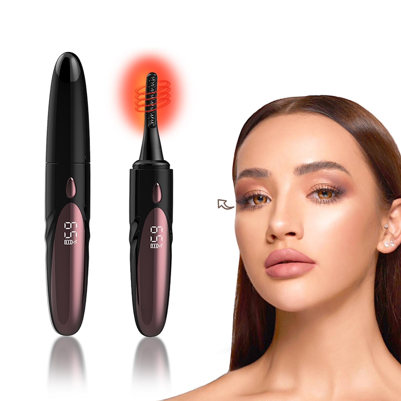 Gacavks electric heated eyelash curler head for fast, natural curling.