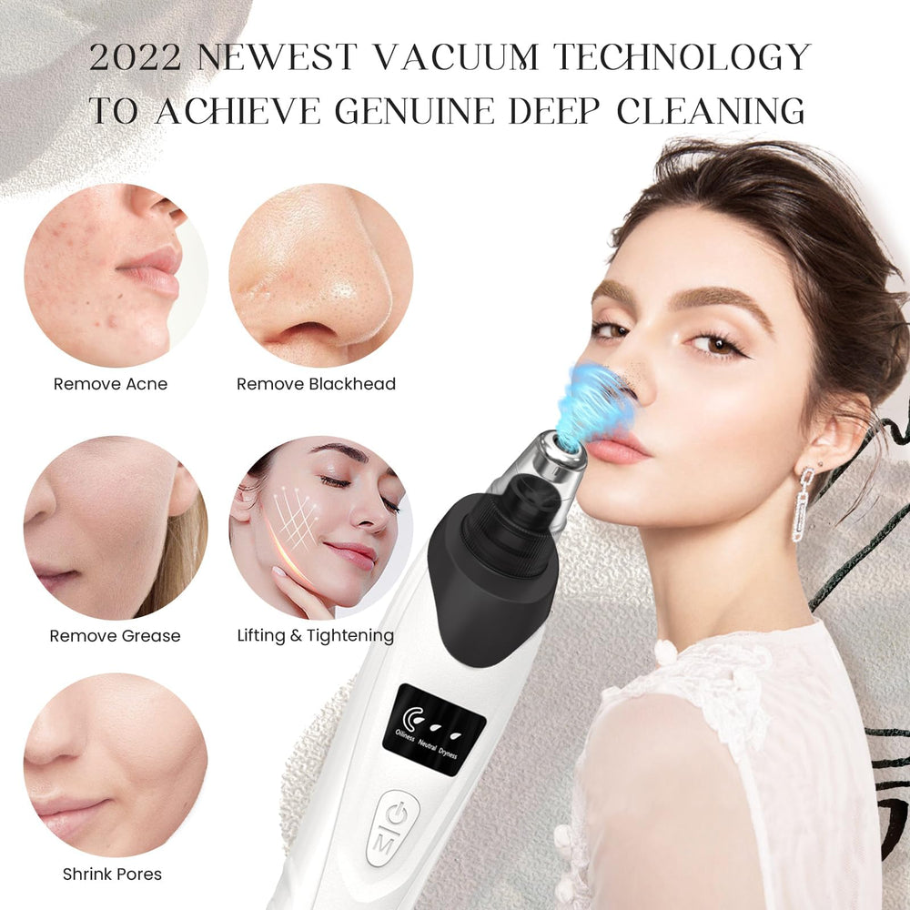 Gackoko pore vacuum with 5 suction levels indicator for different skin types