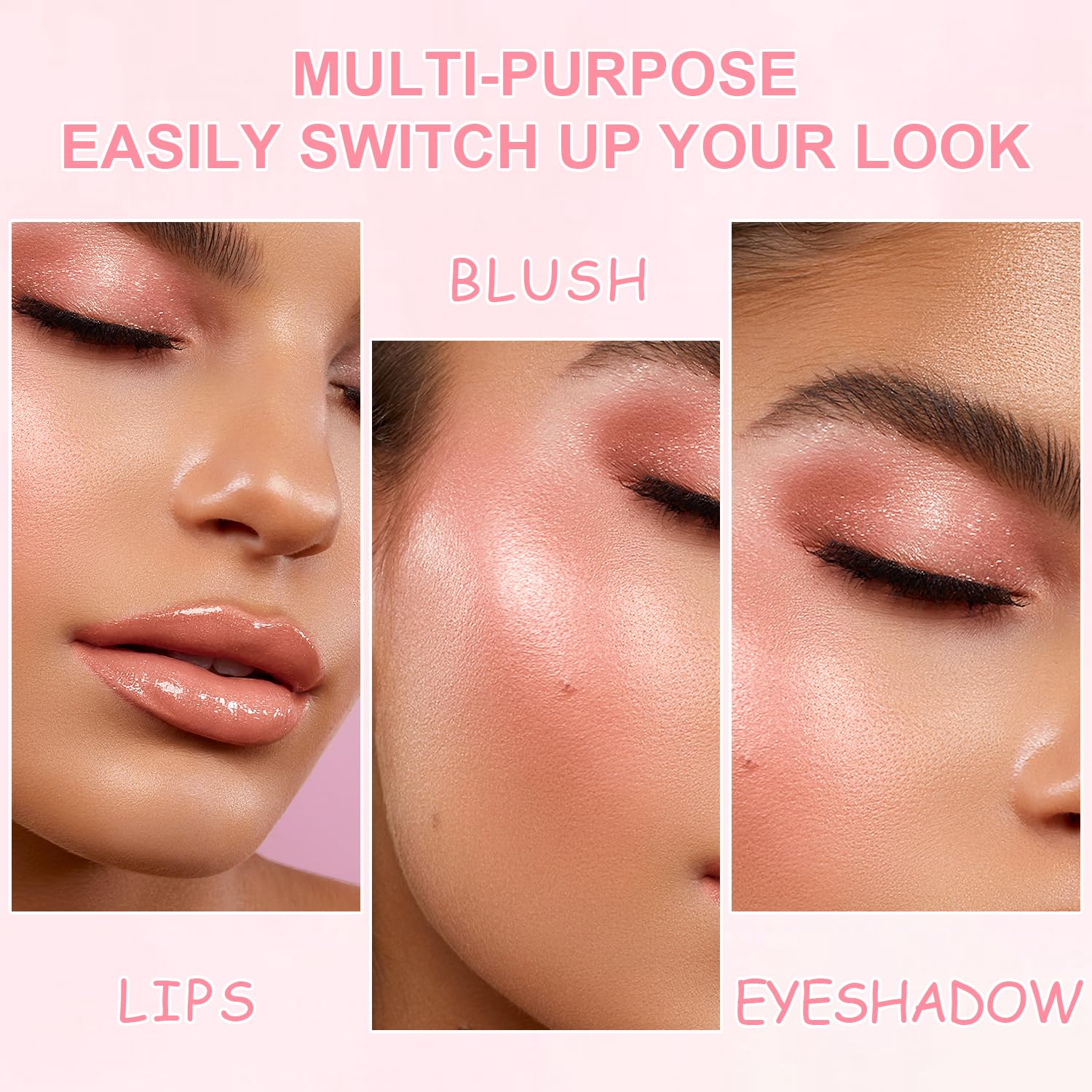 GADMLURY lip oil set layers well with lipstick for a cohesive look.