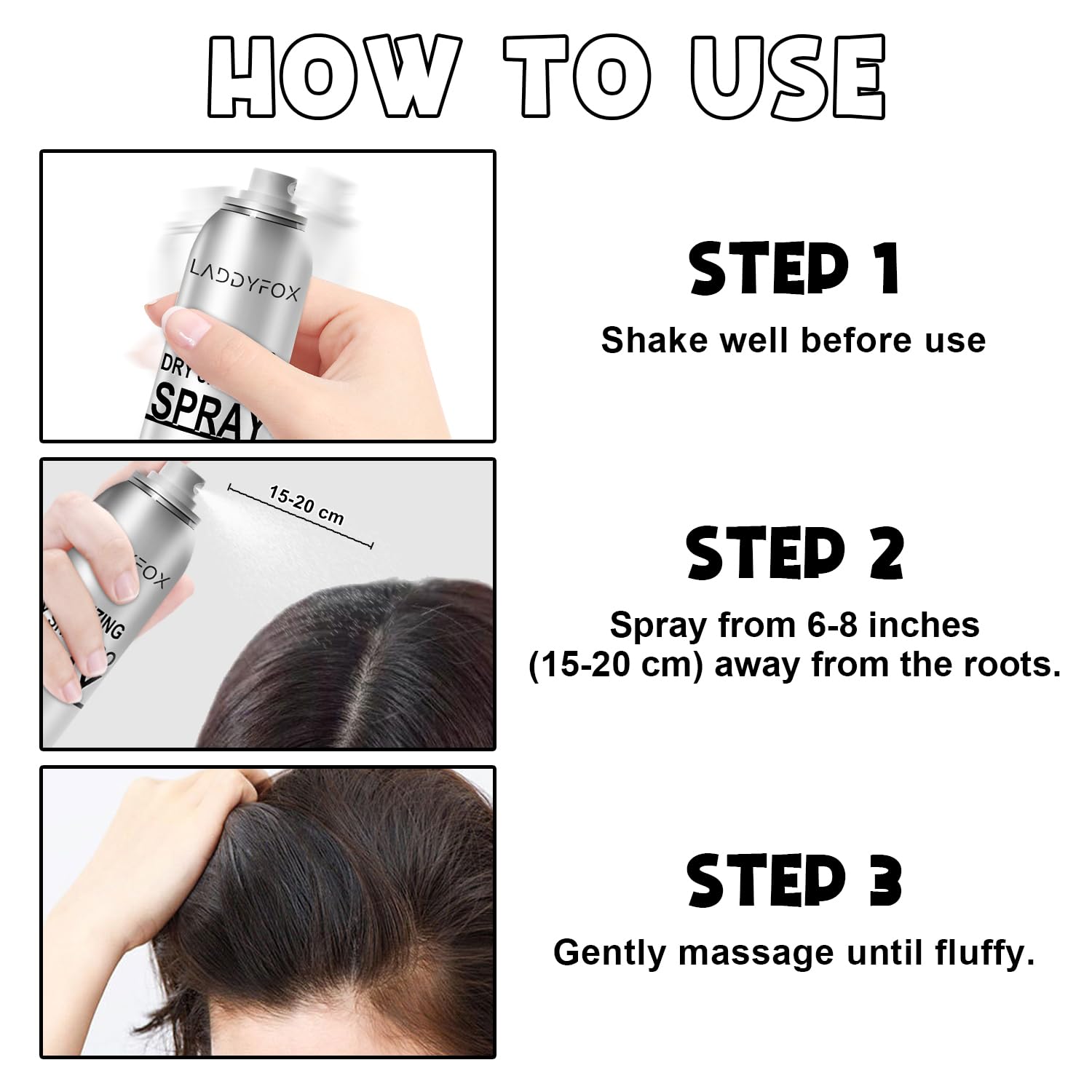GADMLURY Dry Shampoo 72-hour refresh for long-lasting feel.