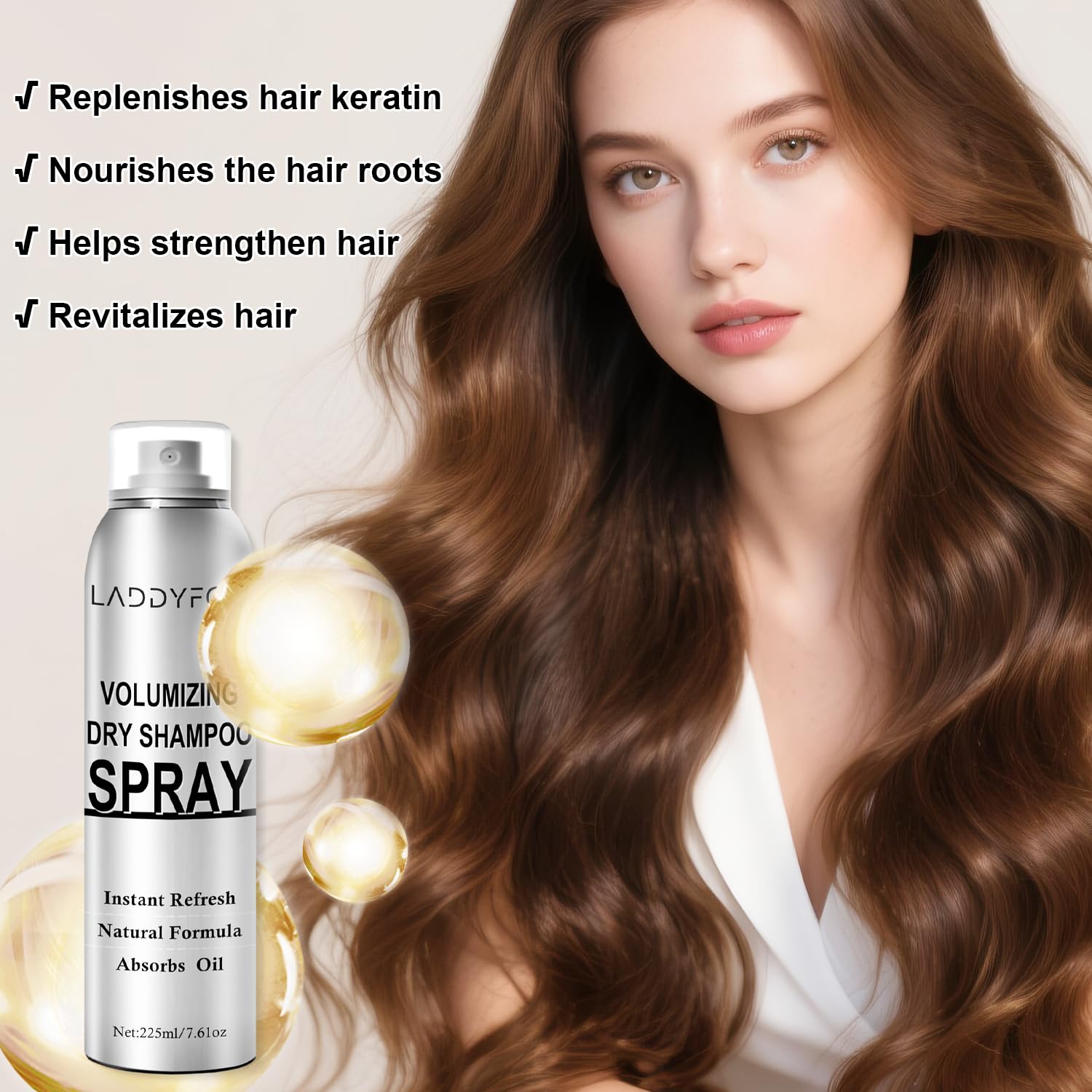 GADMLURY Dry Shampoo compact bottle for on the go refresh.