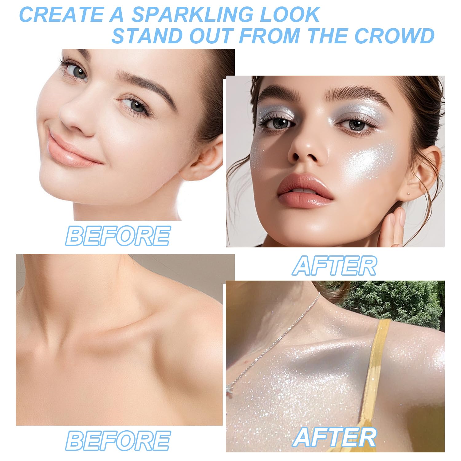 GADMLURY Glint-Rainbow body glitter creates festival-ready glow.