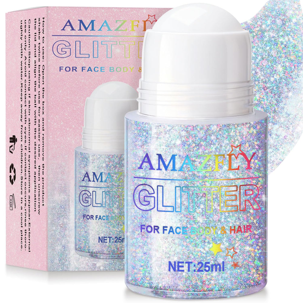 GADMLURY Glint-Rainbow roll-on face glitter for quick, even holographic shimmer.