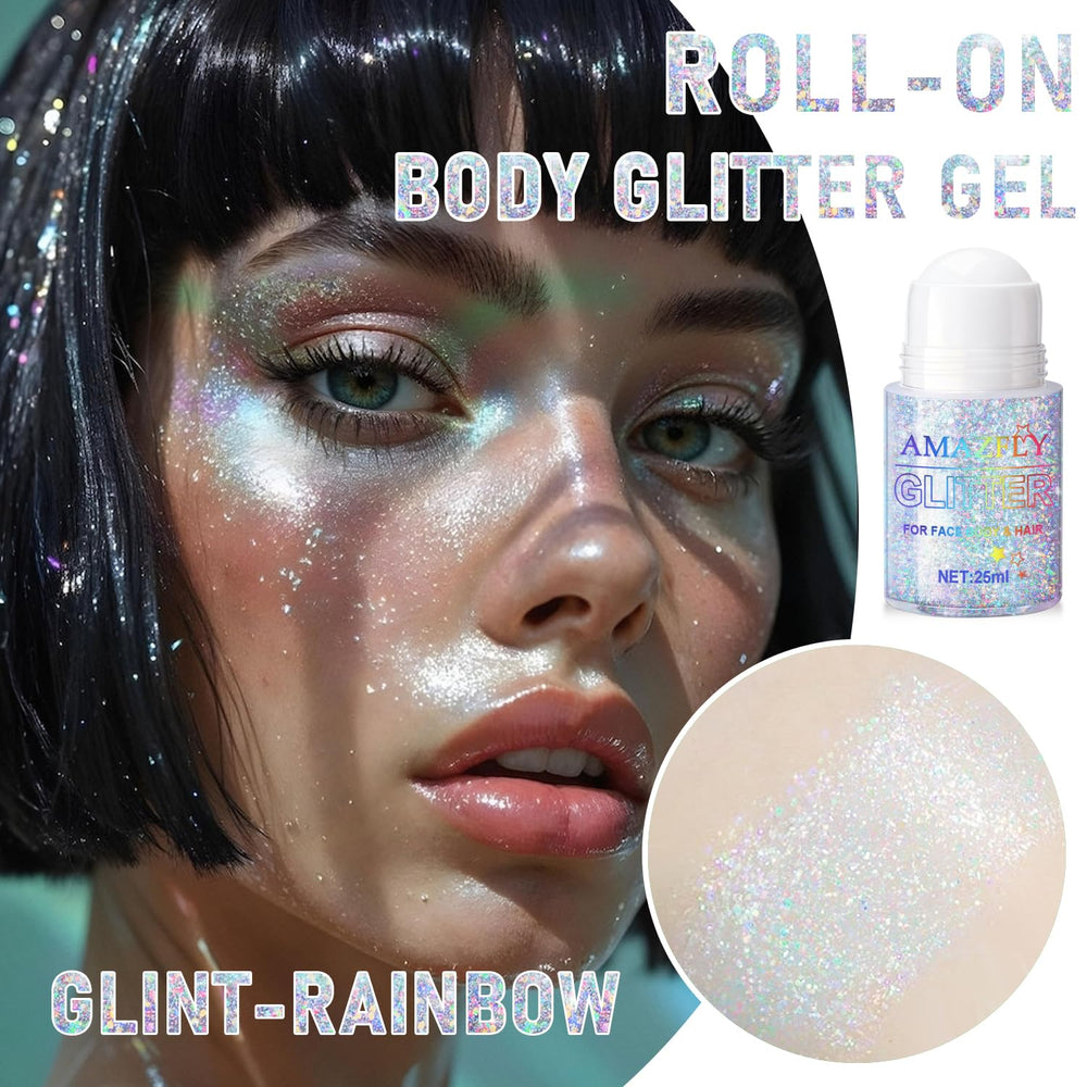 GADMLURY Glint-Rainbow roll-on hair glitter adds mermaid sparkle with easy wash-off.