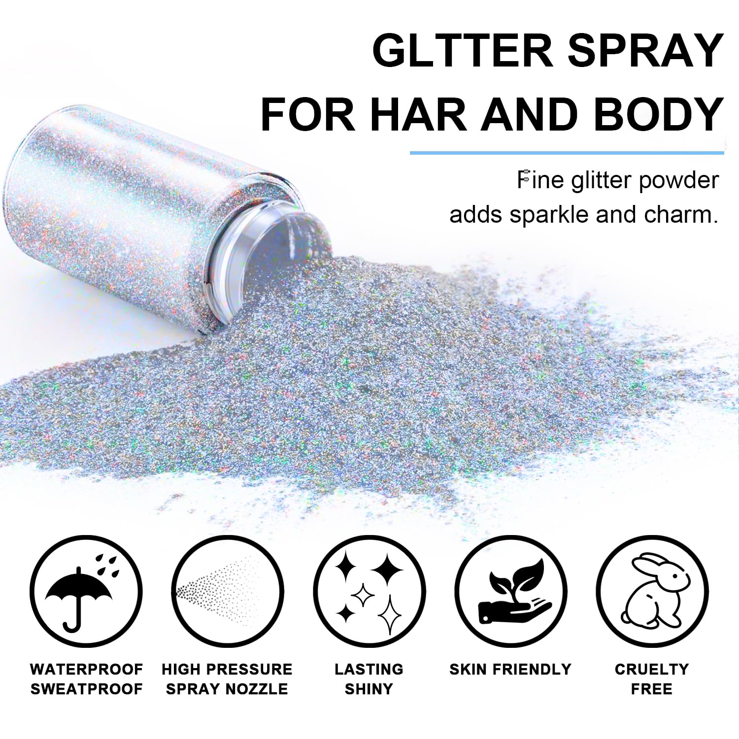 GADMLURY Glint-Rainbow spray mist delivers delicate, long-lasting face shimmer.