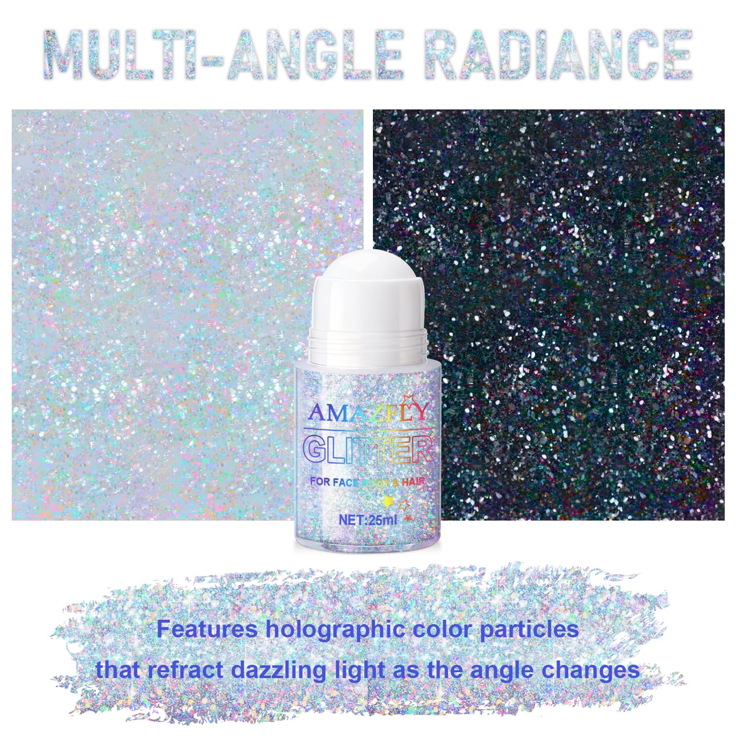 GADMLURY Mermaid-sequin glitter face provides bold, dimensional highlights under lights.