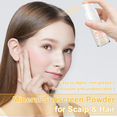 GADMLURY powder application on hair for quick UV touch-ups