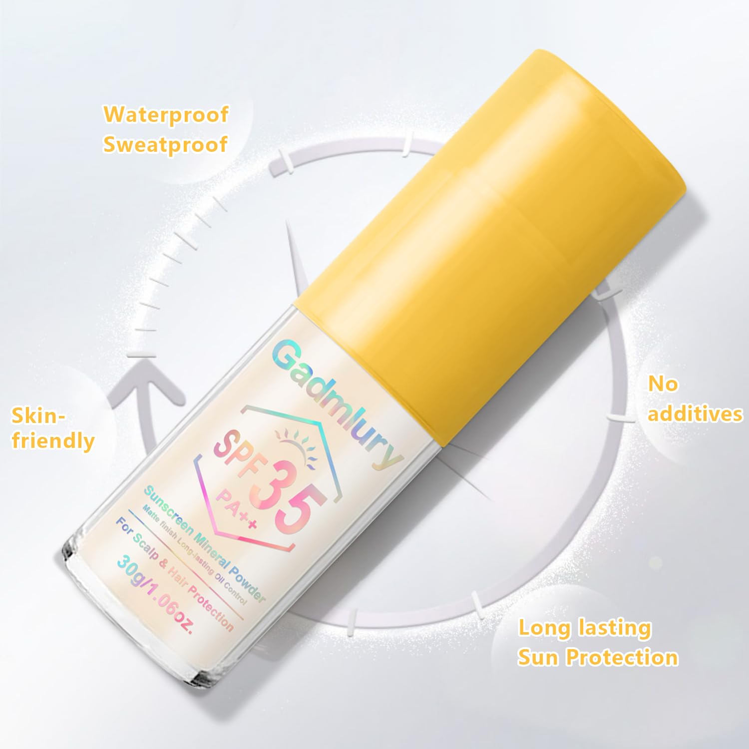 GADMLURY matte-finish powder keeps scalp feeling light and refreshed
