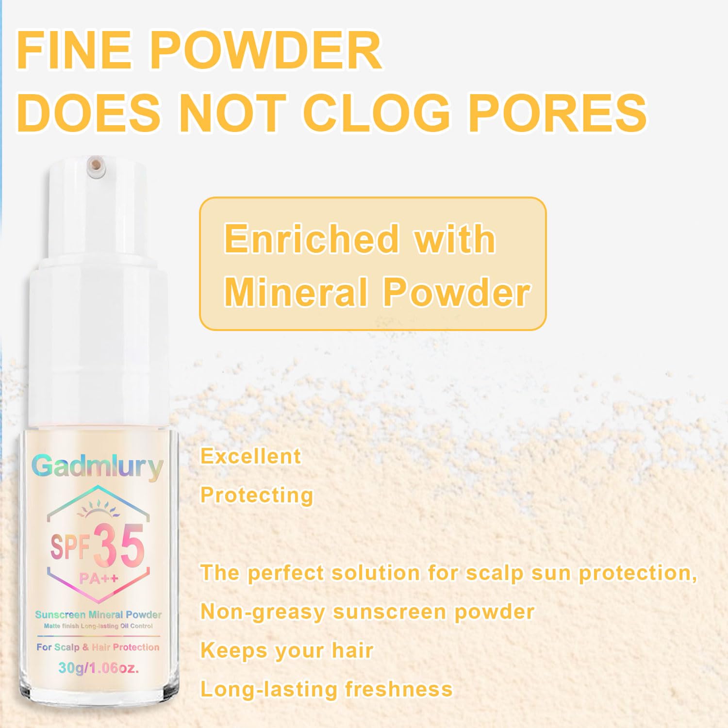 GADMLURY spray action demonstrates ultra-fine powder for seamless blending