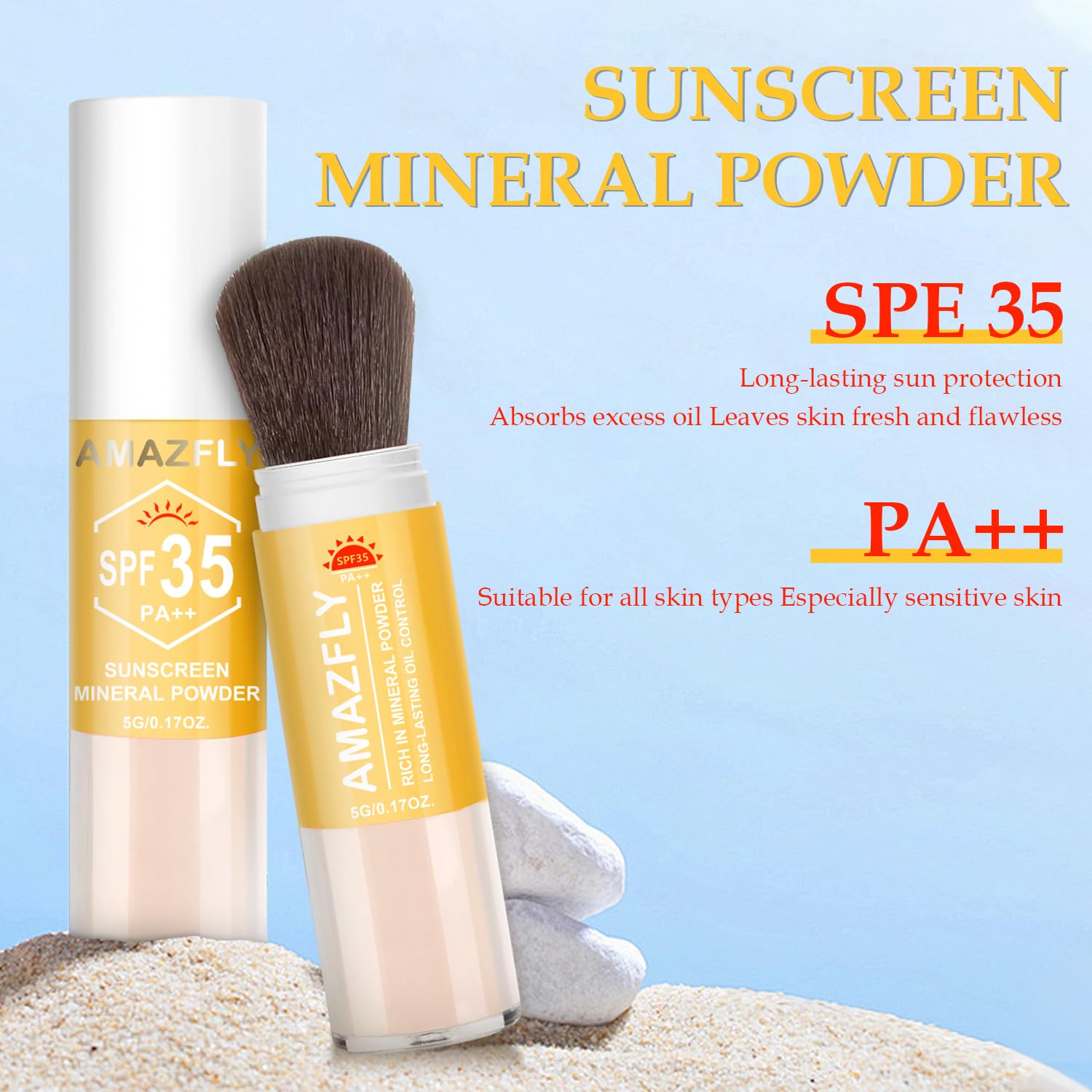 GADMLURY angled brush for easy, mess-free SPF touch-ups on the go.