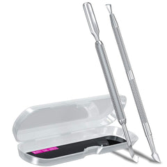 GA&amp;EN 2-piece metal cuticle pusher set for precise nail prep and cleaning