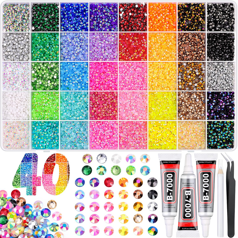 GA&EN 40,000 jelly rhinestones in a colorful mix for dazzling craft accents.