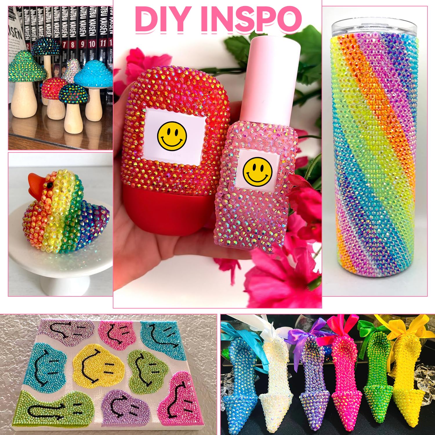 GA&EN stones illuminate shoes, tumblers, phone cases, and nails with color-shifting shine.
