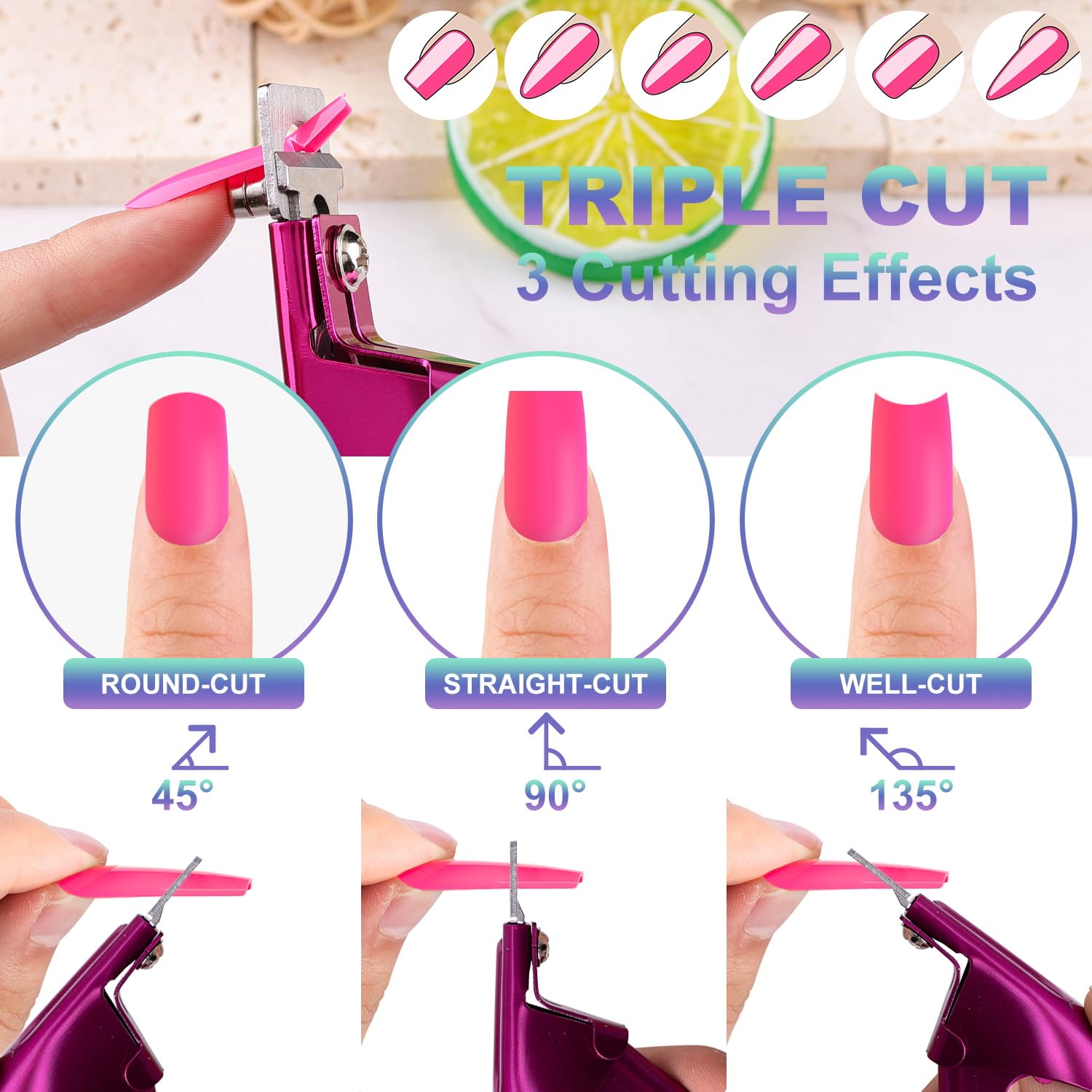GA&EN clipper cuts acrylic nails smoothly and cleanly.