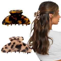 GAFATORY pinza banana tortuga frontal: sujeción estable para cabello fino.