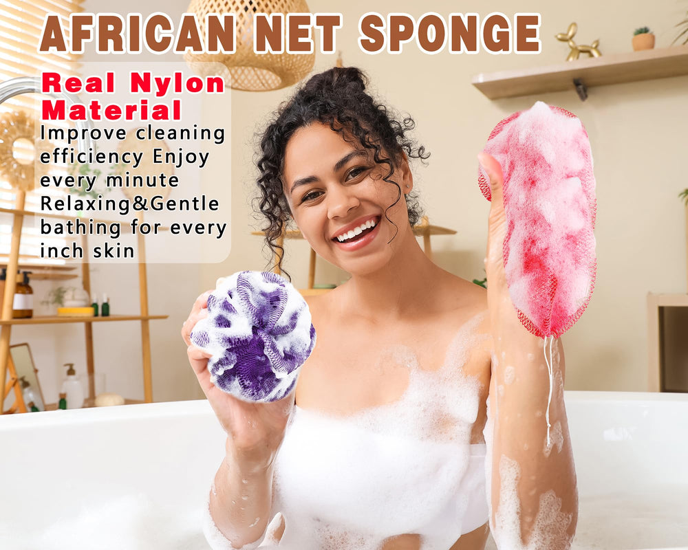 Gainlove African Net Sponge long reach helps reach back and shoulders easily.