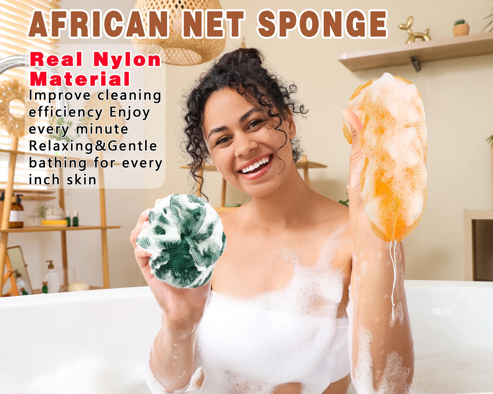 Gainlove nylon exfoliating sponge demonstrates skin-safe, long-lasting use.