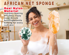Gainlove nylon exfoliating sponge demonstrates skin-safe, long-lasting use.