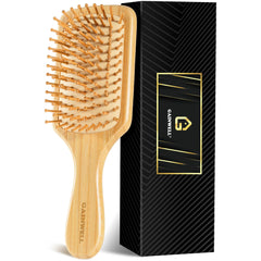 GAINWELL bamboo hair brush with paddle ergonomic handle for comfortable detangling.