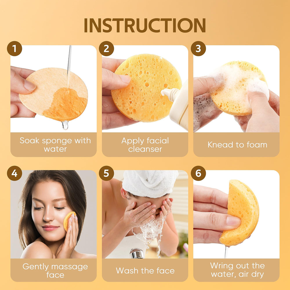 Gainwell sponge used on face for gentle cleansing.