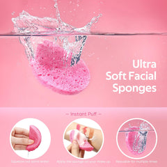 GAINWELL pink facial sponge for gentle makeup removal and cleansing