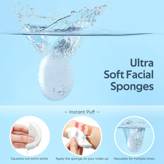 Gainwell soft white cellulose face sponge texture aids delicate skin care.
